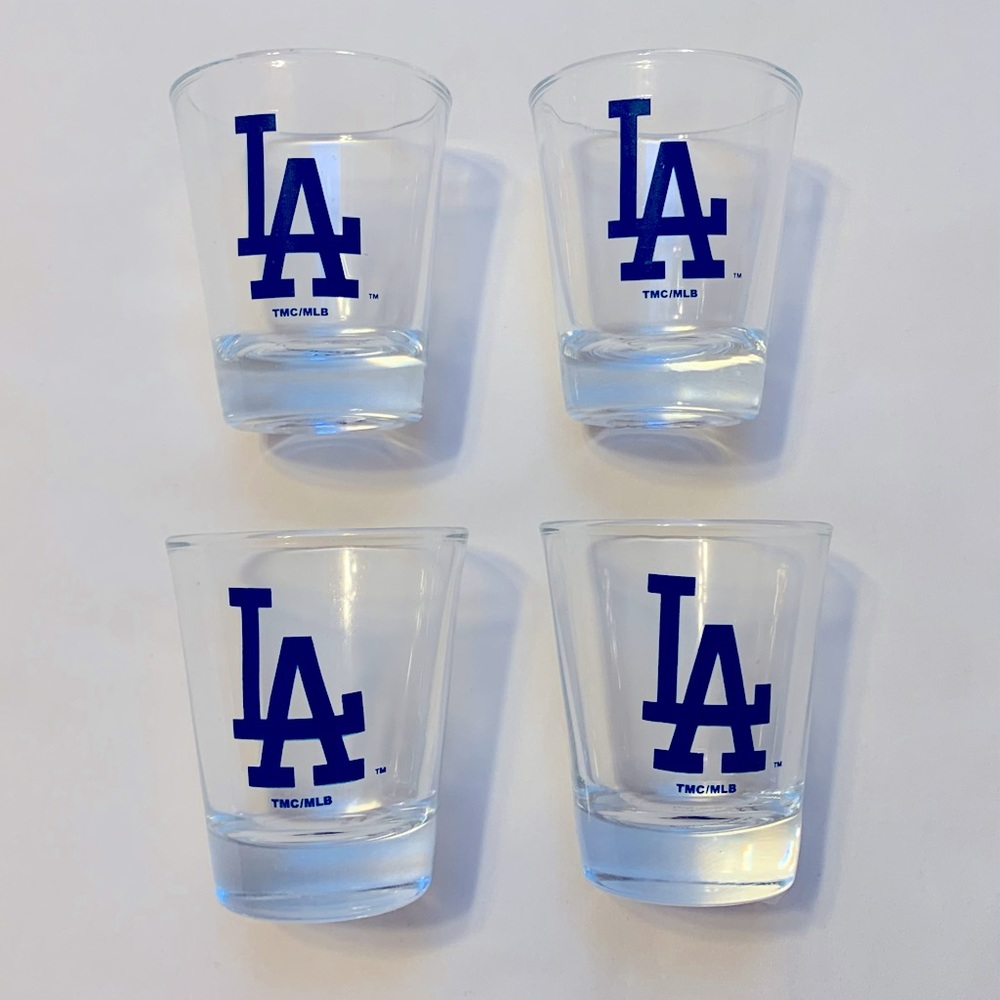 MLB ~ LA Dodgers • Glass Shot Glasses • Set of 4